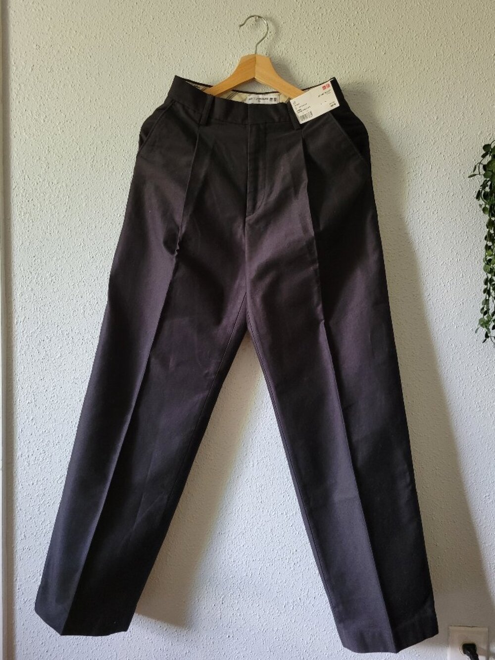 UNIQLO Black Cotton Wide Pants, INLF Ines de la fressange collab
